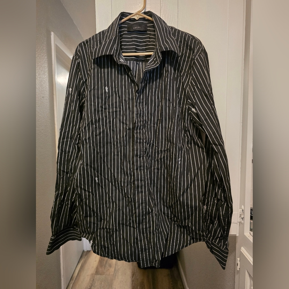 AMIRI Black and White Striped Shirt